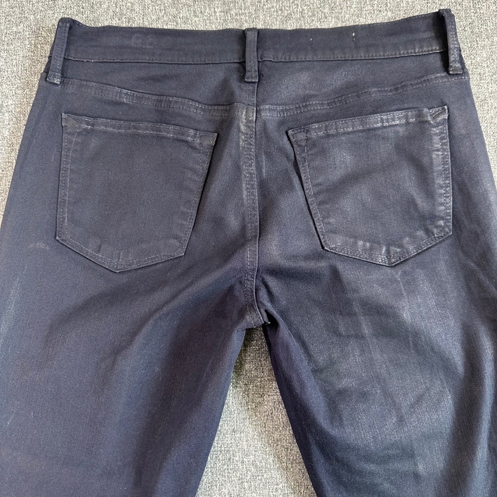 Gap 1969 Legging Jeans Navy Blue Coated Waxed Moto Skinny‎ Denim Womens Size 28 - Picture 7 of 12